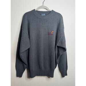 Ducks Unlimited Vintage 90s Blue Wool Blend Crewneck Speckled Sweater Size XL